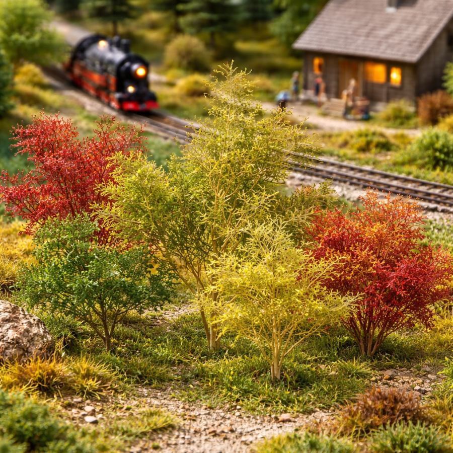 Seafoam Miniature Tree Branches in Multiple Colors – Realistic DIY Trees for HO OO N Scale Diorama Scenery