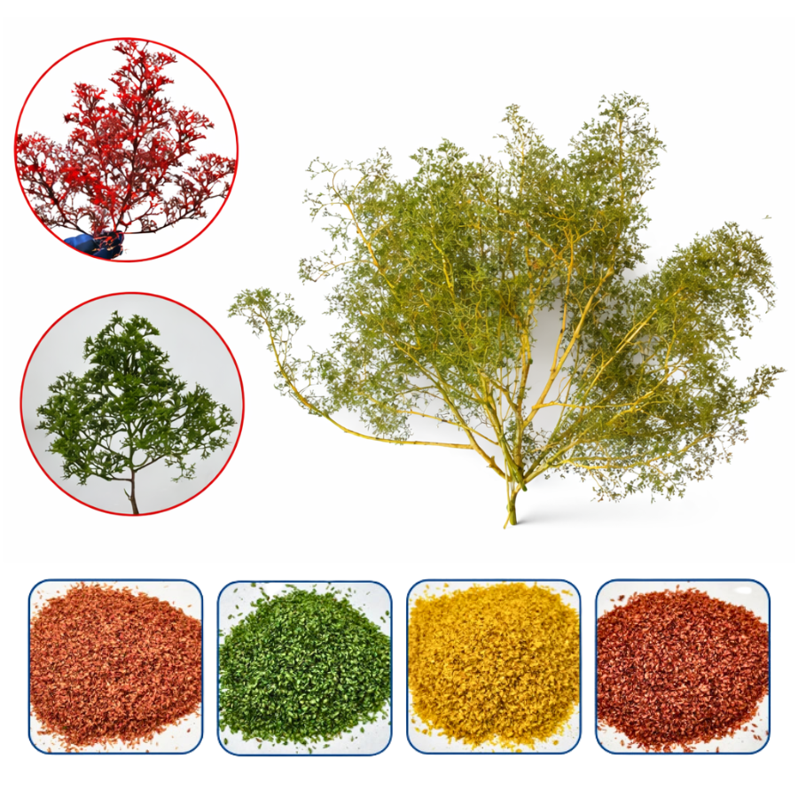 Seafoam Miniature Tree Branches in Multiple Colors – Realistic DIY Trees for HO OO N Scale Diorama Scenery