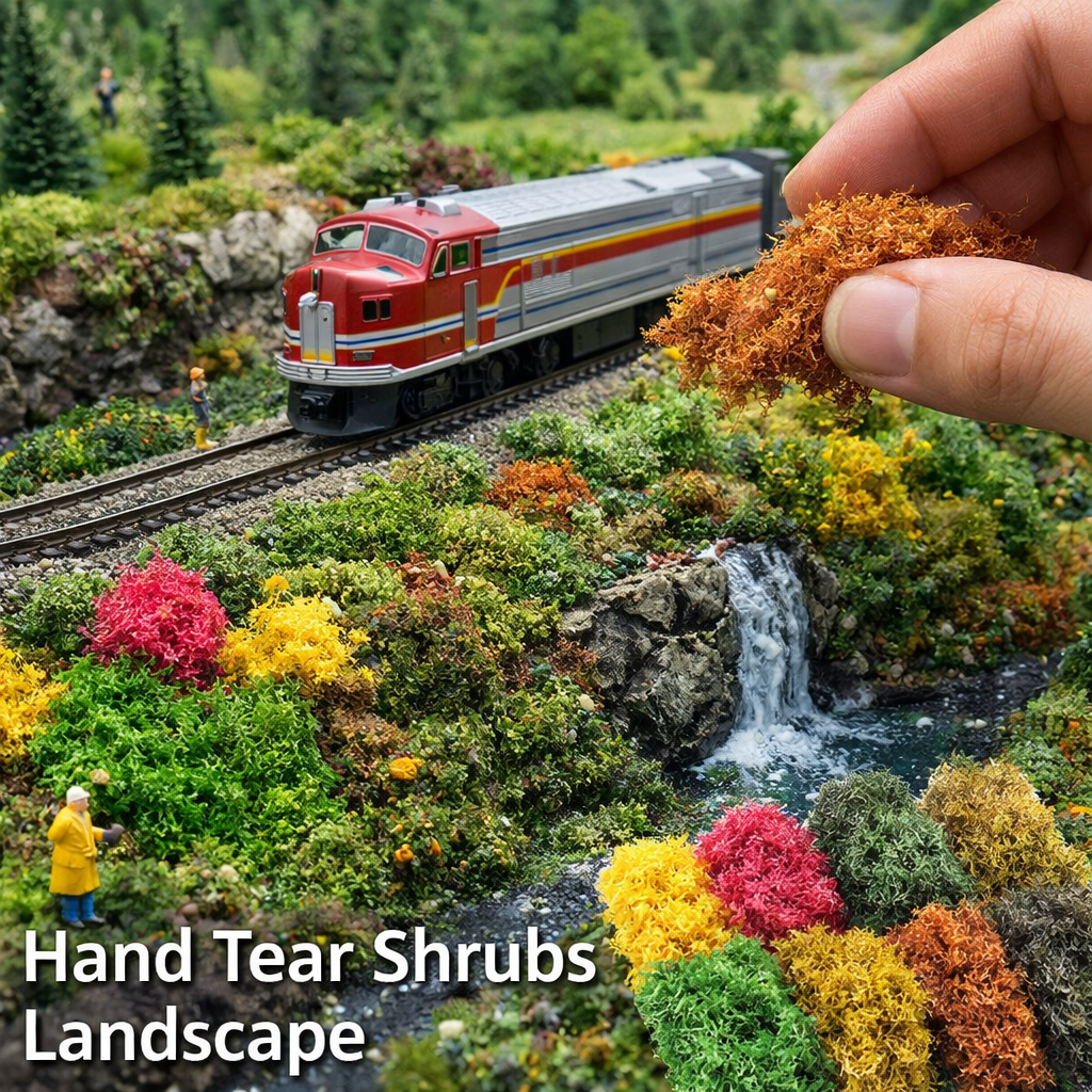 0.79inch Miniature Grass Shrub Bushes Foliage Terrain Vegetation Model Hand Tear Shrubs Landscape DIY Railway/Wargaming Dioramas