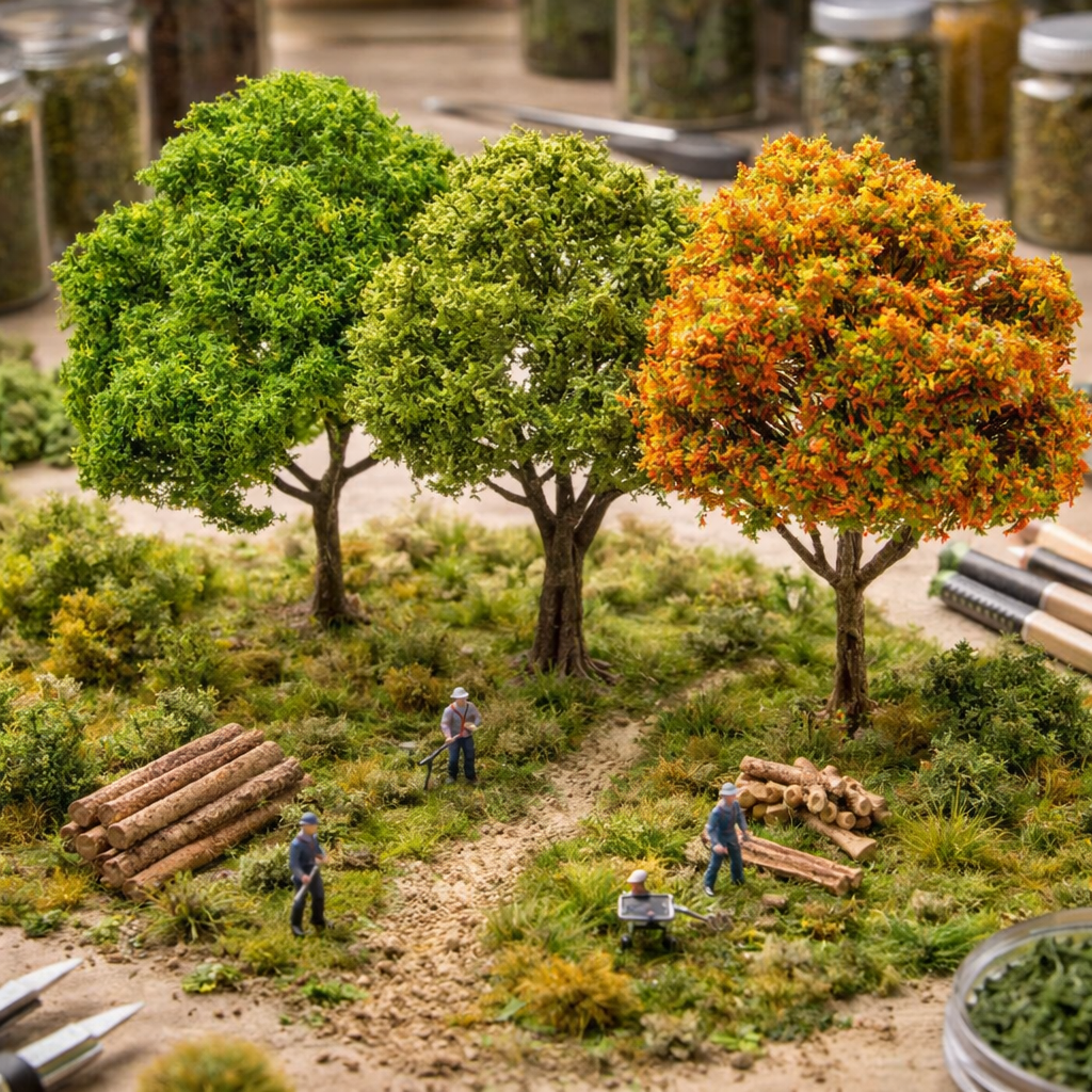 Height 10-15cm Model Tree Miniature Wire Trees Toys DIY Model Making Railway Train/Architecture Building Materials for Diorama