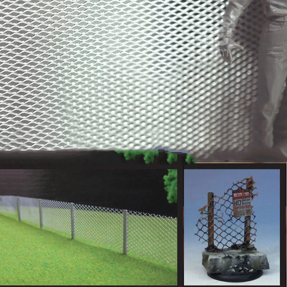 Diy Metal Mesh 10*24cm HO Railway Train Barbed Wire Fence Tank Model Filter Mesh Military Scene for Model Making/Diorama 1pc