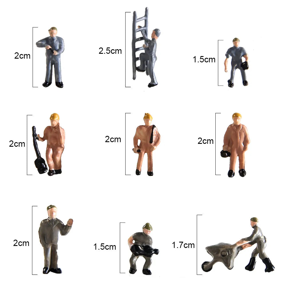 Ho Scale Train Working Figure  Mode Miniature Workers With Tools  For Railway Building Scenery Layout Toys Architecture