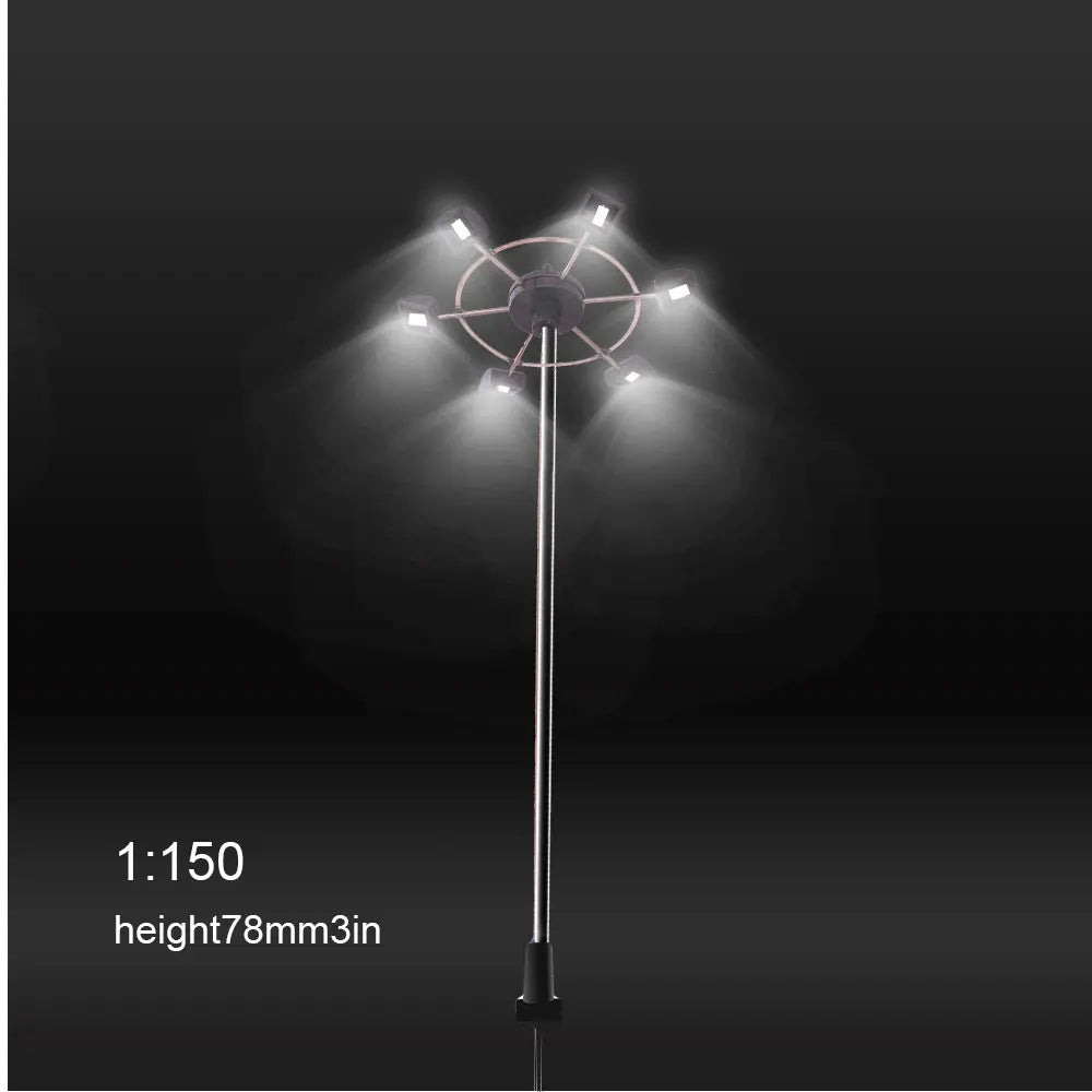 2Pcs 3V Miniature Luminous Tower Street Lamp 1:75-1:150 Model Light for Railway Train/garden/playground/stadium Overhead Lights