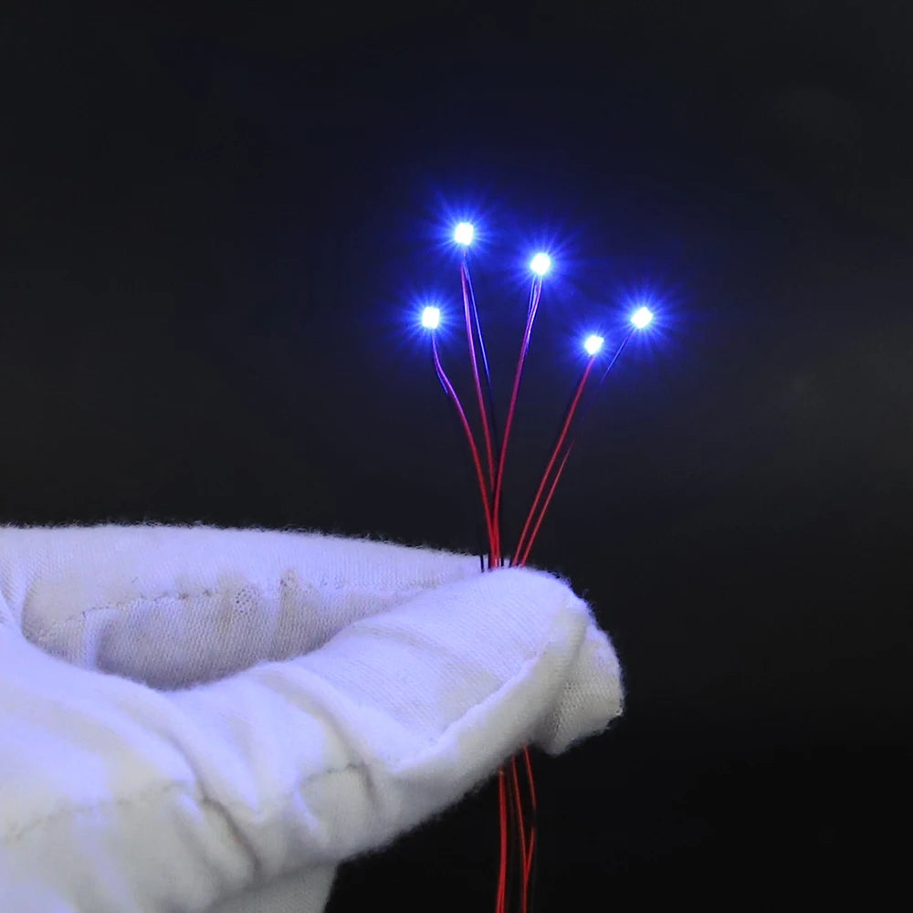 100PCS Wired Led SMD 0402 0603 0805 1206 3V Lamp Models Train Pre-Soldered Micro Litz For Toys DIY Lighting