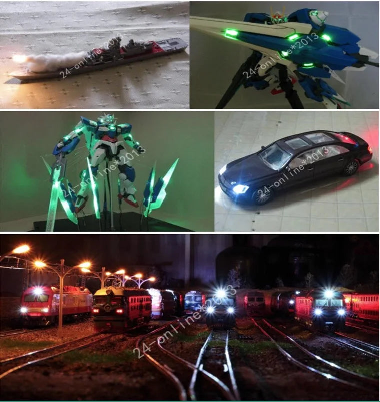 100PCS Wired Led SMD 0402 0603 0805 1206 3V Lamp Models Train Pre-Soldered Micro Litz For Toys DIY Lighting