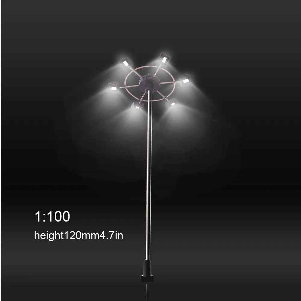 2Pcs 3V Miniature Luminous Tower Street Lamp 1:75-1:150 Model Light for Railway Train/garden/playground/stadium Overhead Lights