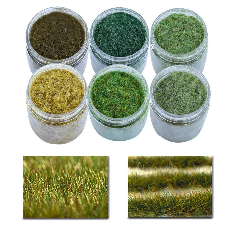 8MM Static Grass Flock Powder Foliage For Railway Artificial Mini Terrain Lawn  Wargame Landscape Scenery Diorama Accessories