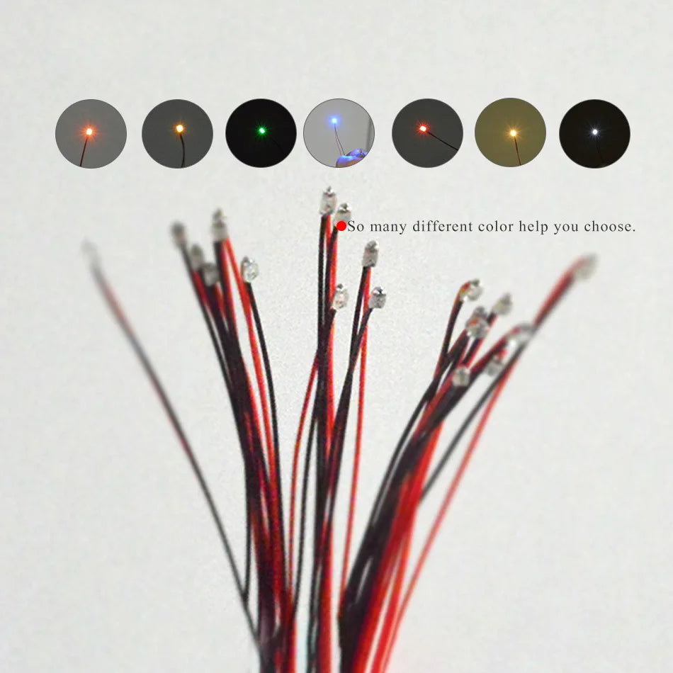 10pcs 3V led micro litz lights for Model train Diorama house Kits DIY Pre-soldered Micro Litz Modeling Cars/Robots