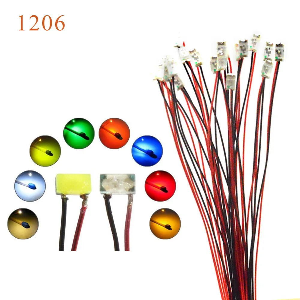 Wired Led SMD 1206 3V Led Lamp Models Train Pre-soldered Micro Litz For Train Railway Landscape Lighting