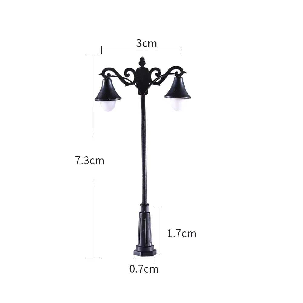 5pcs HO N Scale Miniature Street light 12V Garden lamp for Train Railway Lamppost Scenery Landscape