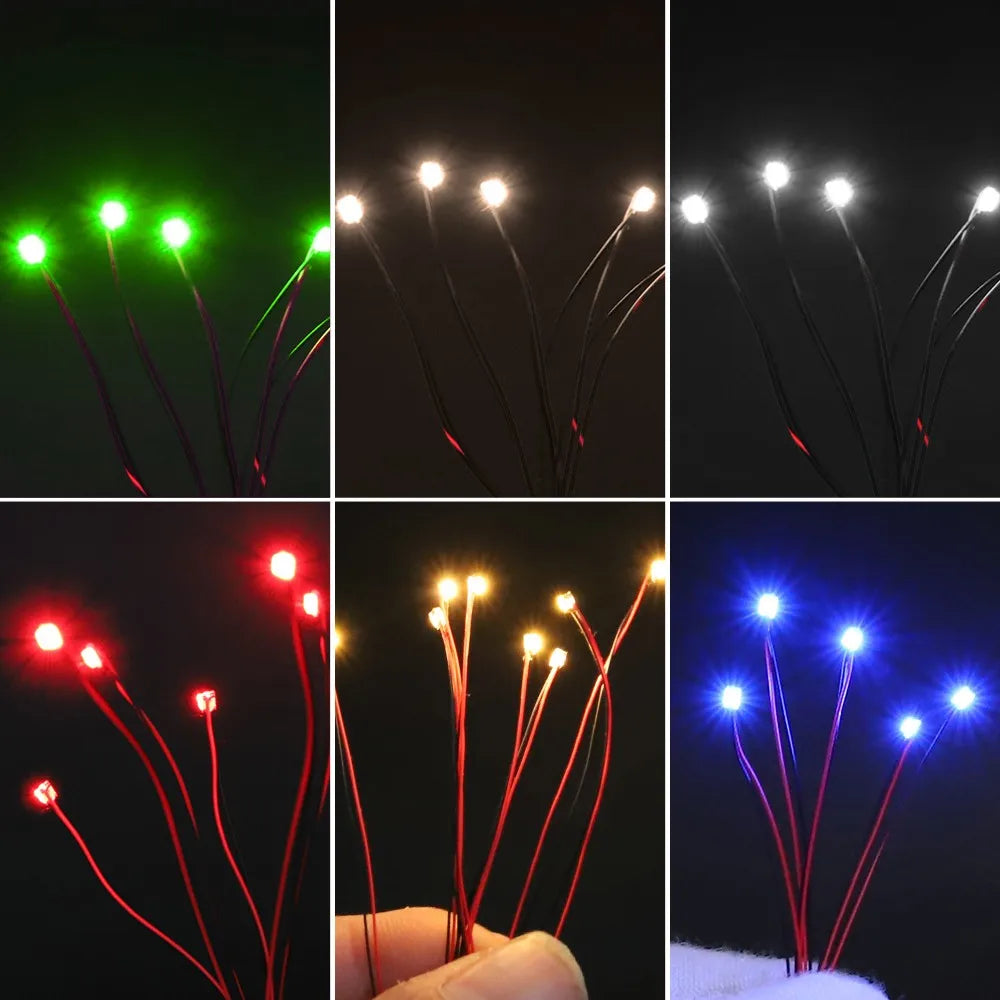 10pcs 3V led micro litz lights for Model train Diorama house Kits DIY Pre-soldered Micro Litz Modeling Cars/Robots