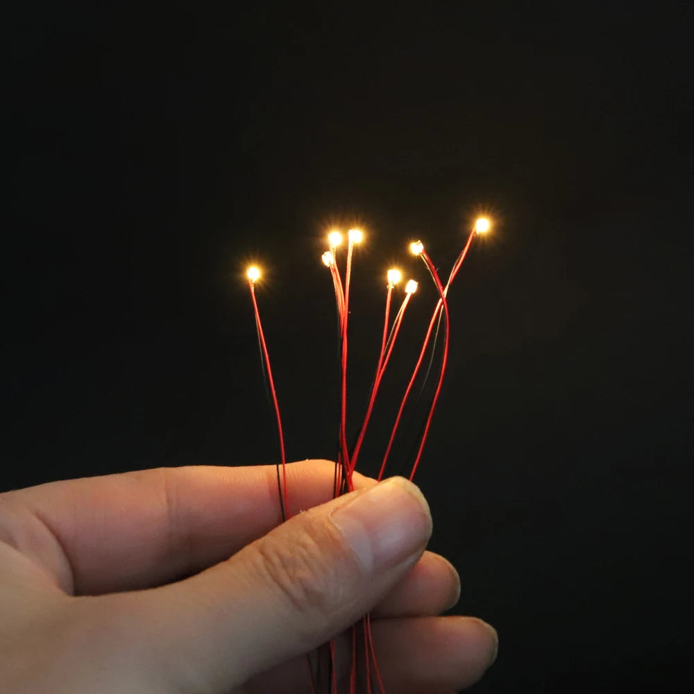 10pcs 3V led micro litz lights for Model train Diorama house Kits DIY Pre-soldered Micro Litz Modeling Cars/Robots