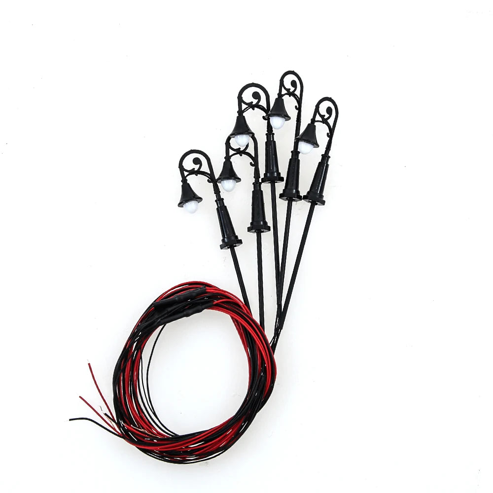 5pcs 12V Miniature Led Garden Lamp Model Light Lanterns Lighting Railway Train Scenery DIY Modeling Landscape for Diorama