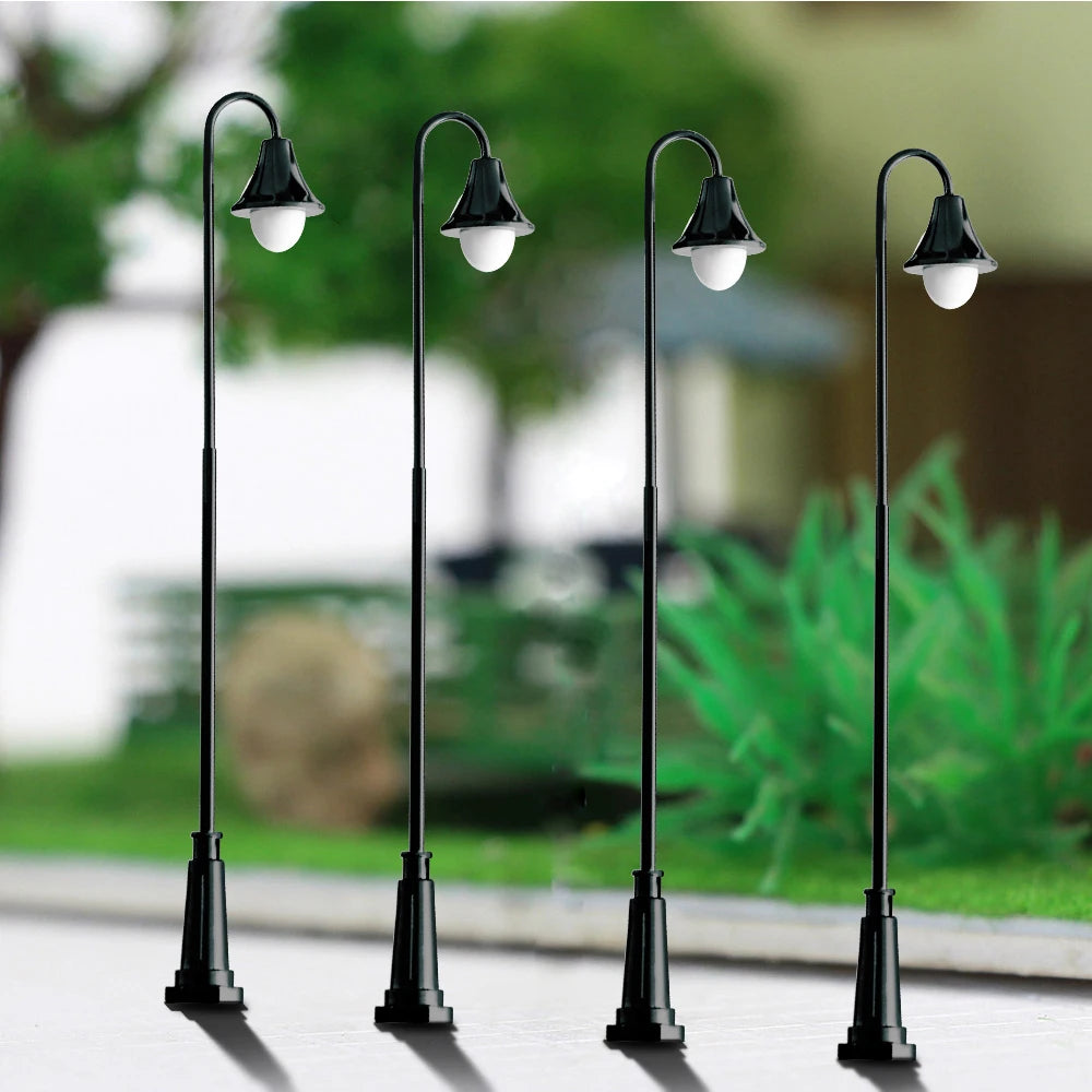 10pcs 1:87-160 Scale Model Making Railway Train Lamp Street Lights Miniature 12V Led For Garden Scenery Lanterns Retro landscape