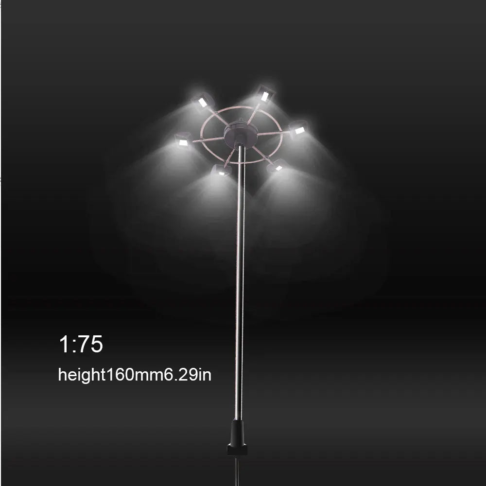 2Pcs 3V Miniature Luminous Tower Street Lamp 1:75-1:150 Model Light for Railway Train/garden/playground/stadium Overhead Lights