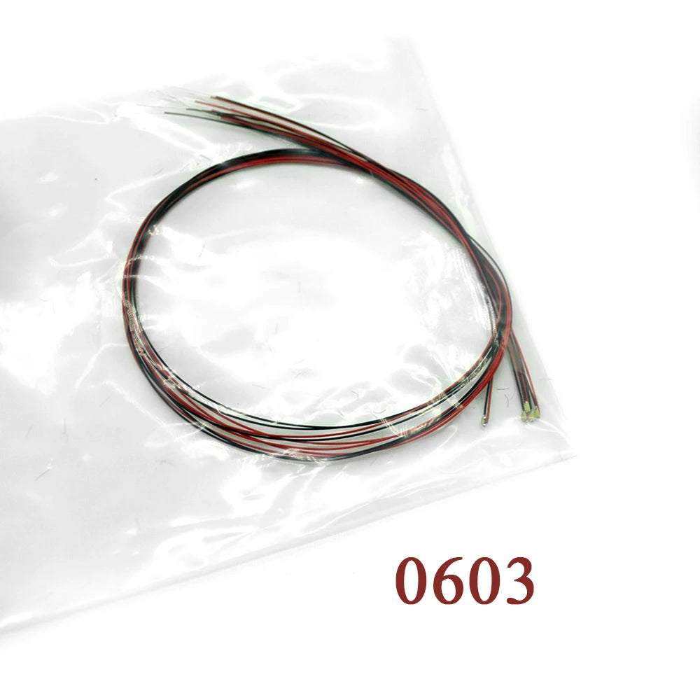 10pcs Wired SMD 0603 3V/12V Led Lamp Models Pre-soldered Micro Litz For Train Railway Landscape Lighting