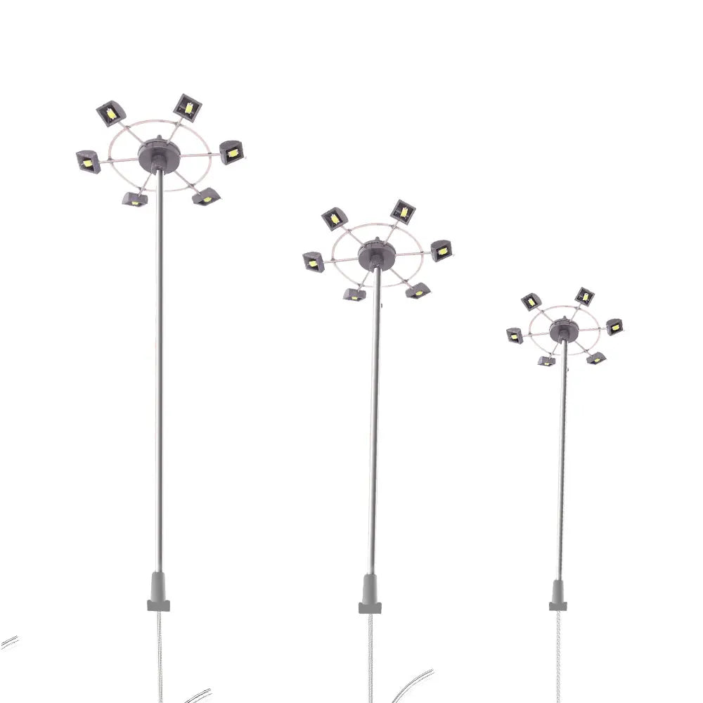 2Pcs 3V Miniature Luminous Tower Street Lamp 1:75-1:150 Model Light for Railway Train/garden/playground/stadium Overhead Lights