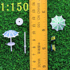 Outdoor Parasol & Chair Set - HO N Scale Model Scenery Accessories (1:100-1:150)