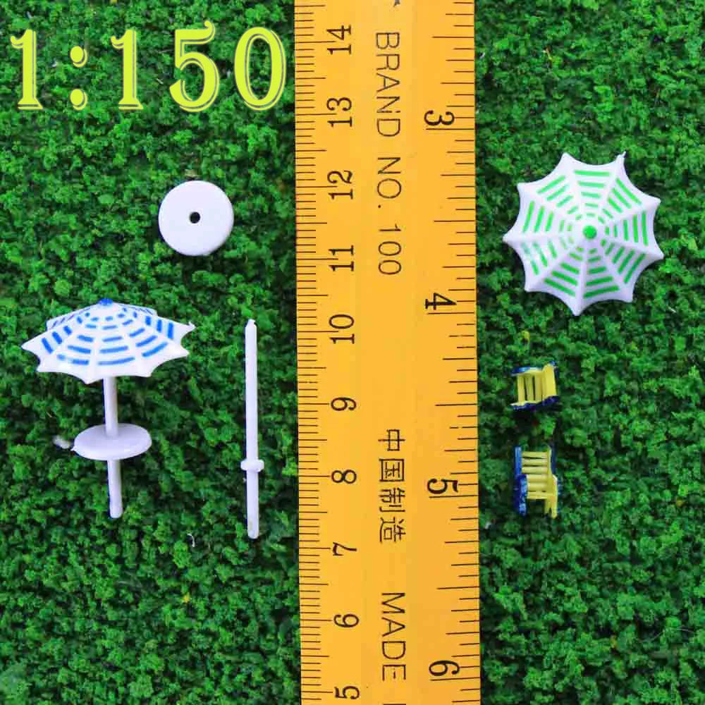 Outdoor Parasol & Chair Set - HO N Scale Model Scenery Accessories (1:100-1:150)