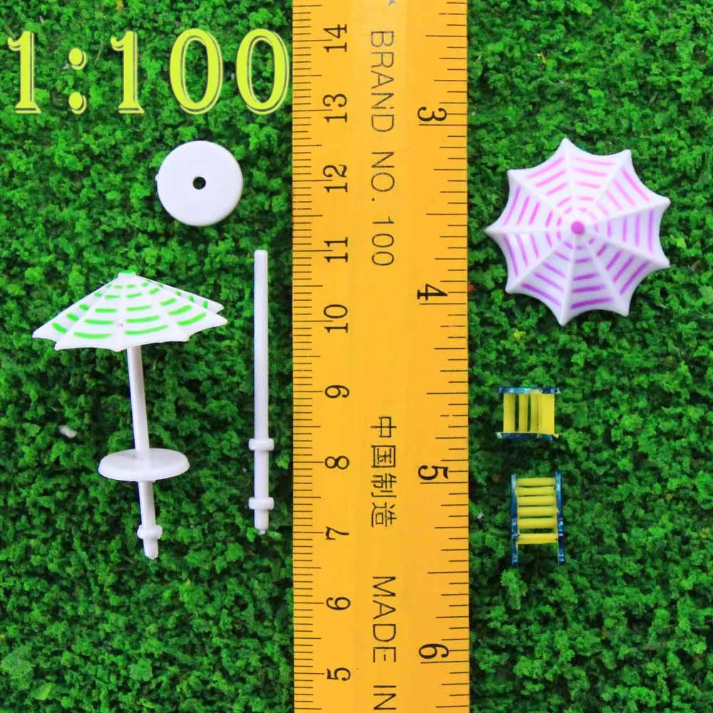 Outdoor Parasol & Chair Set - HO N Scale Model Scenery Accessories (1:100-1:150)