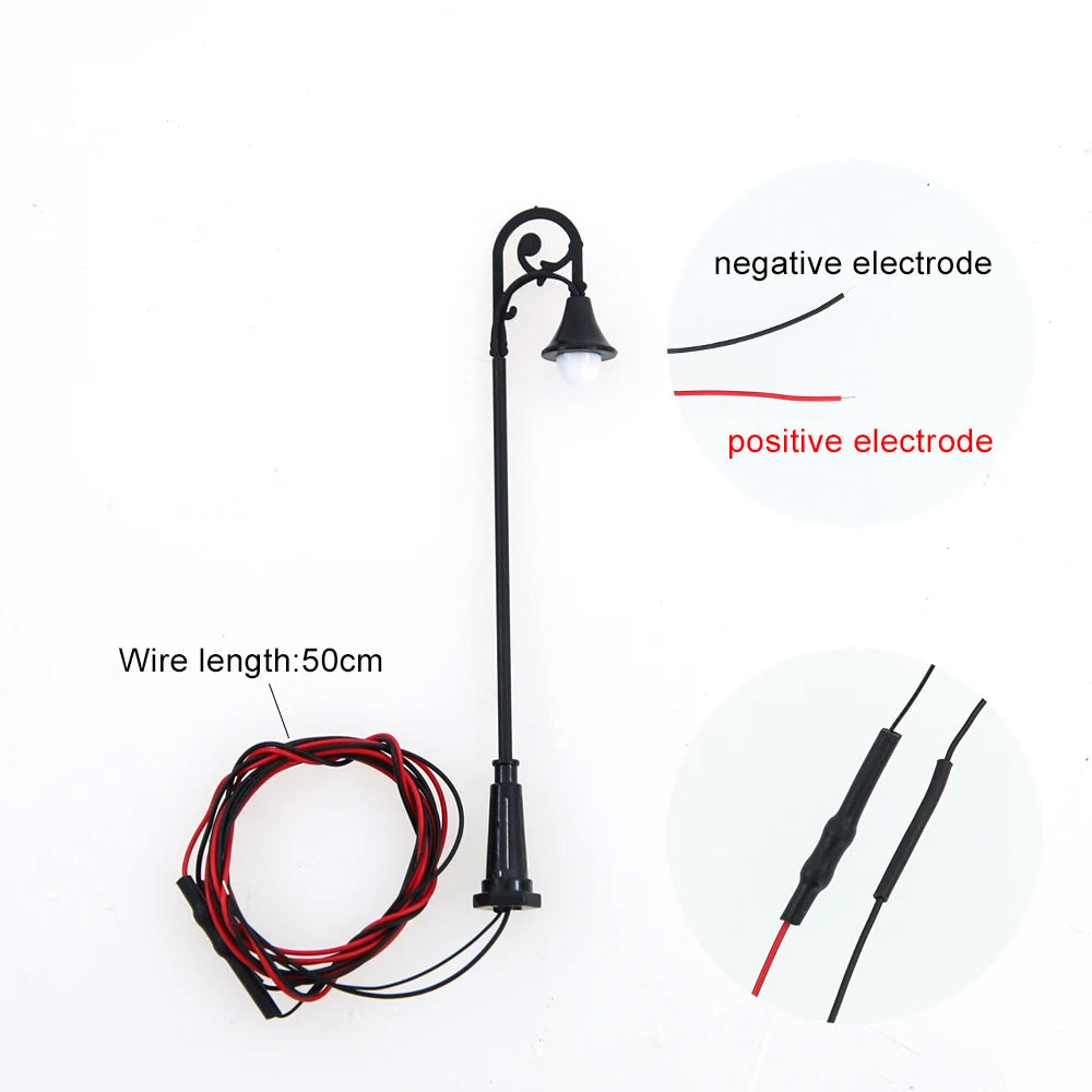 5pcs 12V Miniature Led Garden Lamp Model Light Lanterns Lighting Railway Train Scenery DIY Modeling Landscape for Diorama