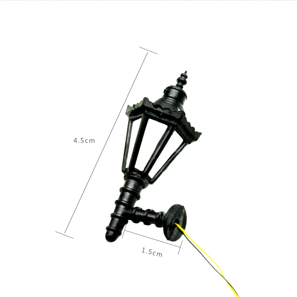 5pcs/lot 3V Led Miniature Wall Lamps Model Light ABS Toys HO OO N Scale Scale For Architecture Building Layout for Diorama