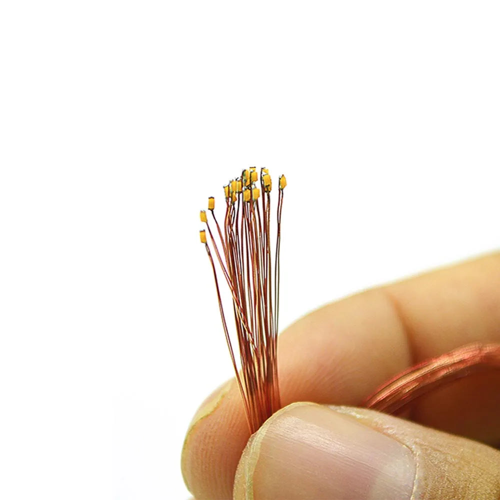 0.1mm Wired Chip Led SMD 0201/0402 3V Led Lamp Models Train Pre-soldered Micro Litz