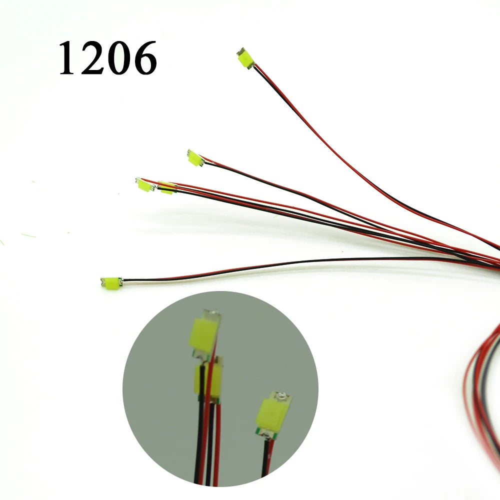 Wired Led SMD 1206 3V Led Lamp Models Train Pre-soldered Micro Litz For Train Railway Landscape Lighting