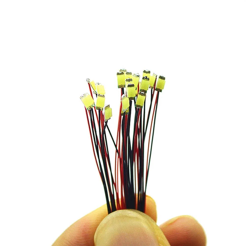 100PCS Wired Led SMD 0402 0603 0805 1206 3V Lamp Models Train Pre-Soldered Micro Litz For Toys DIY Lighting