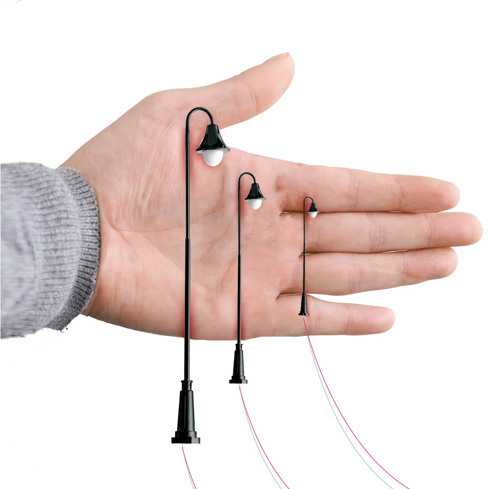 10pcs 1:87-160 Scale Model Making Railway Train Lamp Street Lights Miniature 12V Led For Garden Scenery Lanterns Retro landscape