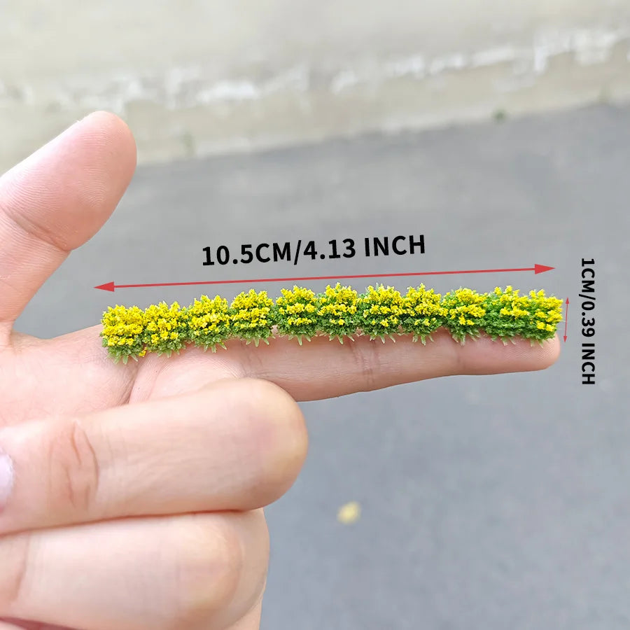 4pcs Height 10mm Miniature Flower Grass Cluster Military Scenery Diy Model Making Railway Train Layout Building Kits for Diorama