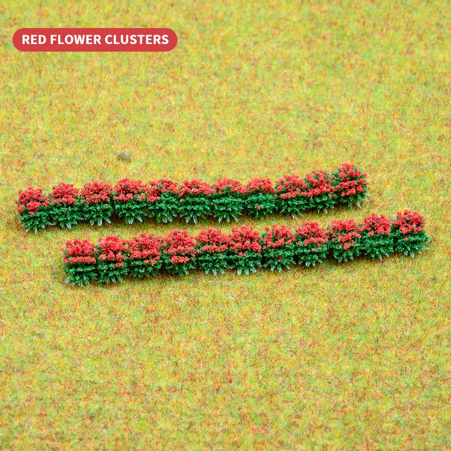 4pcs Height 10mm Miniature Flower Grass Cluster Military Scenery Diy Model Making Railway Train Layout Building Kits for Diorama