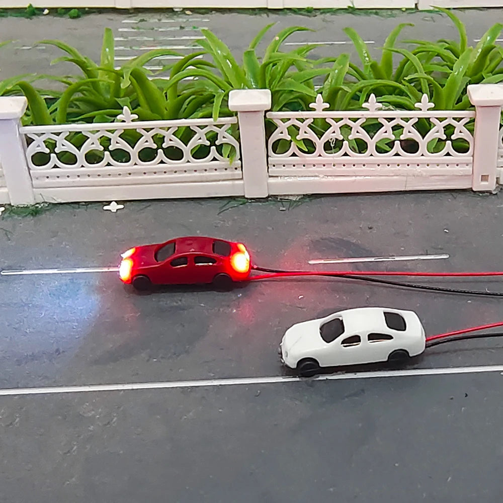 1/300 Scale Led Car 12V With Light For Garden /Railway/Railroad/Train Layout/Toy DIY Model Making 1pc