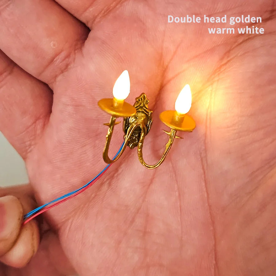 1pc HO Scale Miniature Wall Lamp 1:87 3V Model Light Diy Model Making Toys Architecture Building Layout Decoration for Diorama