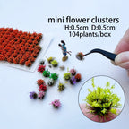 Height 0.5Cm Mini Flower Cluster Grass Tuft for Railway Train Layout/wargaming/diy Model Making/garden Landscape/diorama 104Pcs