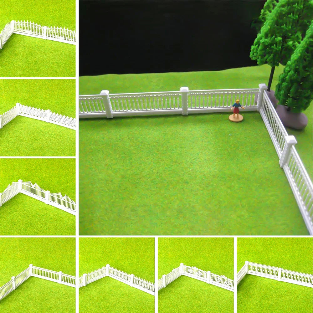 Scale Model 1:100-200 Miniature Yard Railing Garden Fence For Diy Dioramas Garden Ho Train  Railway Scene Layout Material
