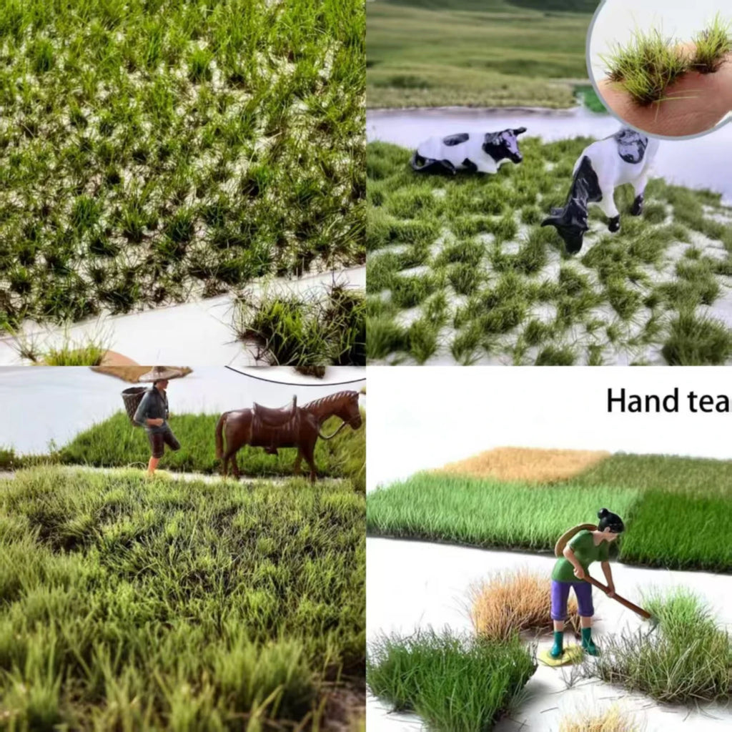 5MM 8MM 10MM HAND-TEAR Static Grass Model Grass Tufts Railway Artificial Miniature Terrain Kit for DIY Model Railway DIORAMA