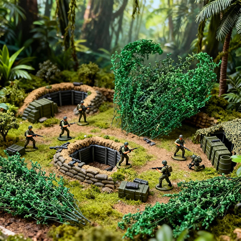 Diorama Supplies Miniature Military Vegetation Simulation Terrain Bush Plants for Diy Model Making/Landscape/Railway Layout 1box