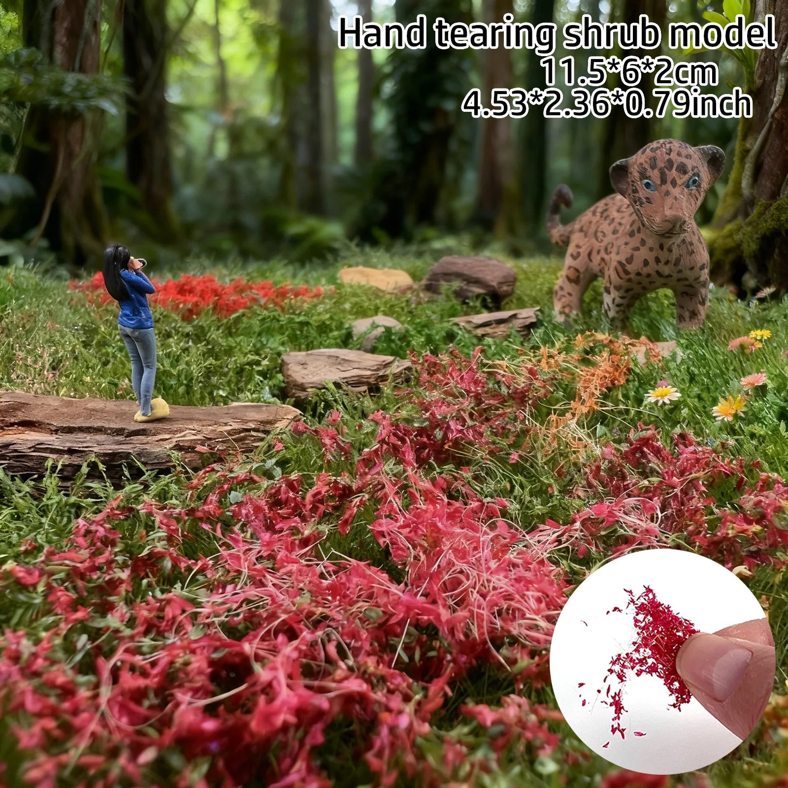 0.79inch Miniature Grass Shrub Bushes Foliage Terrain Vegetation Model Hand Tear Shrubs Landscape DIY Railway/Wargaming Dioramas