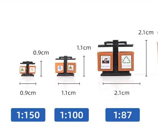 HO N Scale Model Street Trash Can Micro Landscape DIY Material Accessoritrash Garbage  Rubbish Bin