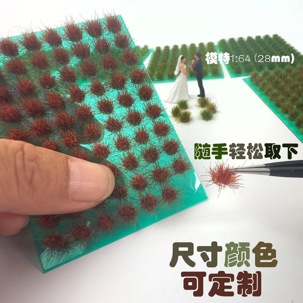 70pcs 5mm Miniature Static Grass Tufts for HO N Scale Model Railway Train Layout Military Wargame Scenarios DIY Diorama Making