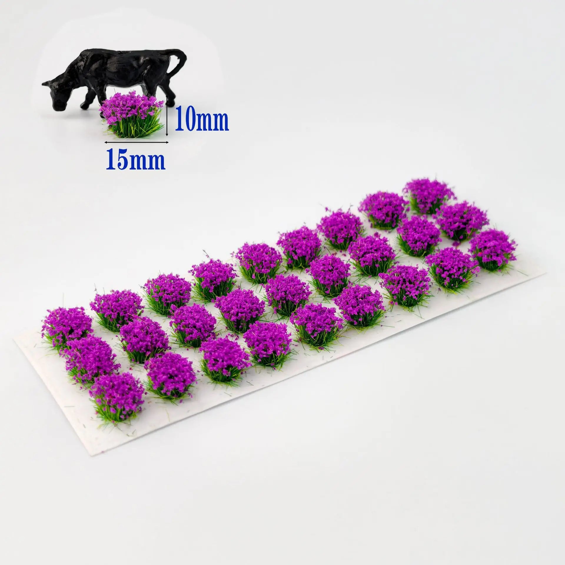 10mm Colorful Grass Tufts for 1:72 Dioramas – Miniature Resin Flower Clusters for Railway Scenery, Architecture Models and Landscape Layouts