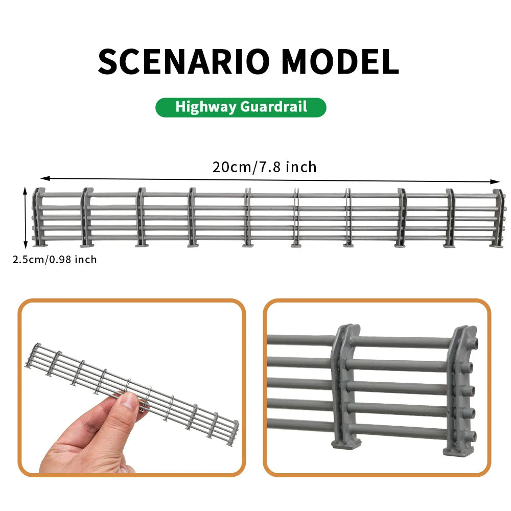 1:64 1:87 High Guardrail Mini Metal Protective Fence Model For Ho Diy Model Making/Sandtable Landscape/Diorama 1pc