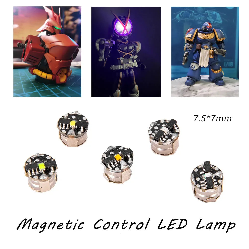 2pcs Magnetic Control Led Lamp Wireless Light Model Toys for Diy Model Making/Cars/House Decoration/Diorama/Robots wtih Battery