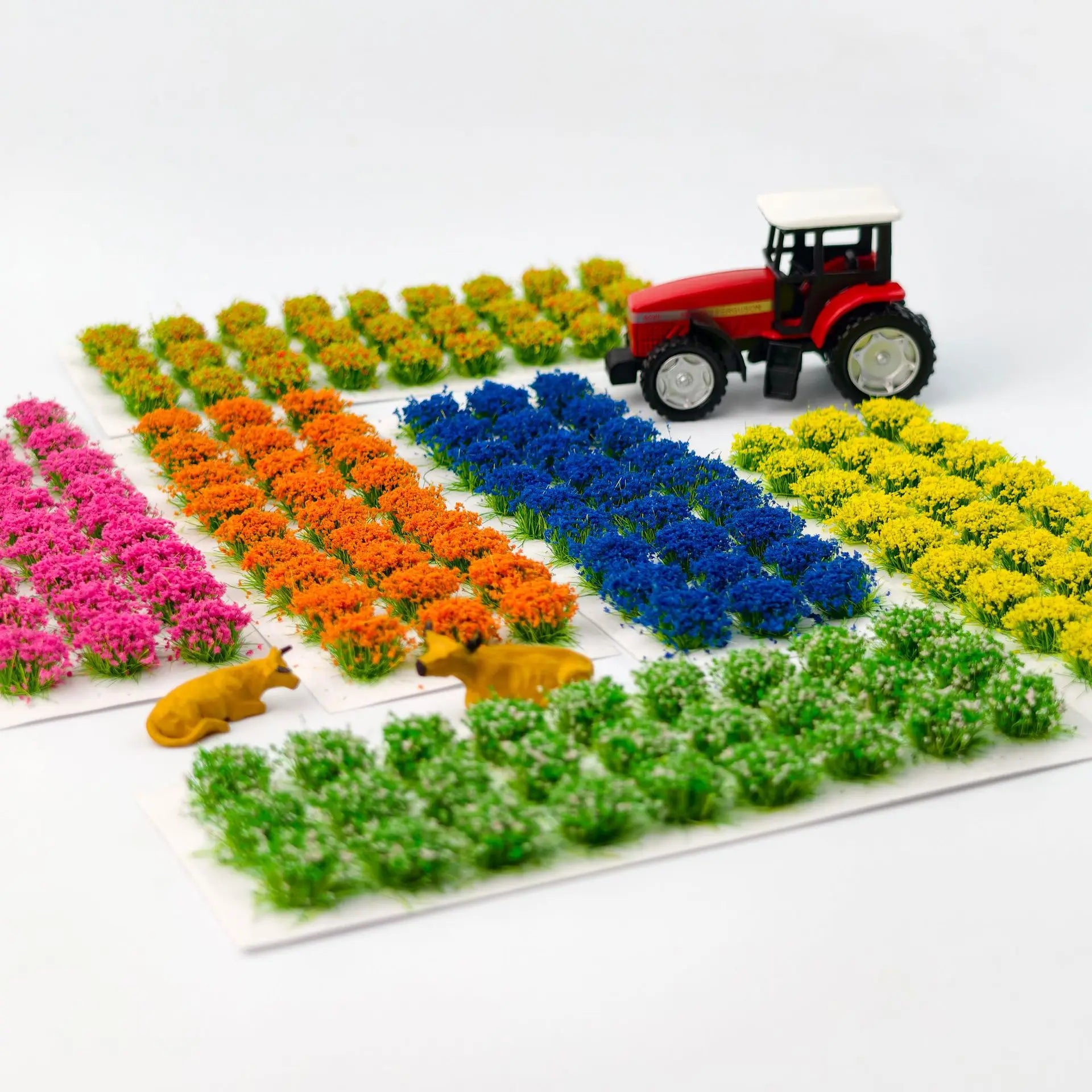 10mm Colorful Grass Tufts for 1:72 Dioramas – Miniature Resin Flower Clusters for Railway Scenery, Architecture Models and Landscape Layouts