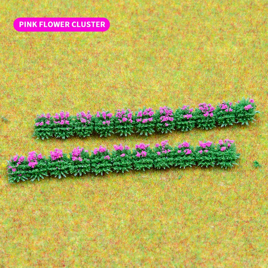 4pcs Height 10mm Miniature Flower Grass Cluster Military Scenery Diy Model Making Railway Train Layout Building Kits for Diorama