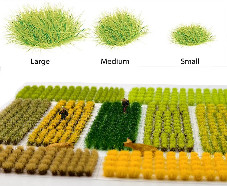 Static Grass Tufts 3 Sizes Mixed, for Model Scenery Train Landscape Railway Diorama Wargaming & Architectural Models Resin Terr