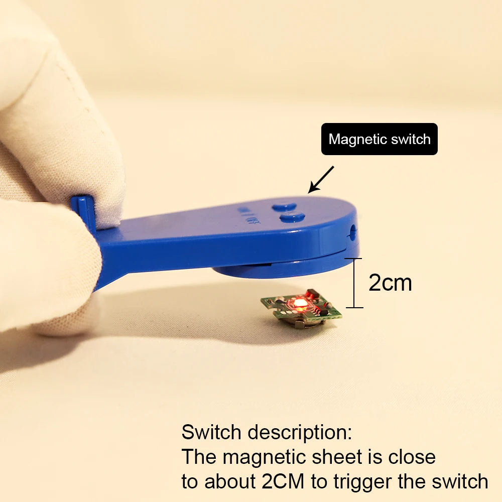 5pcs Magnetic Control Double-Led Lamp Model Plus 1pc Free Magnet Switch Diy Toys Robots for Modelling Decoration