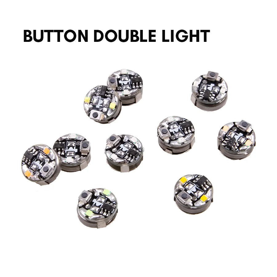 3pcs Double Led Lamp Model Key Button Wireless Light Diy Model Making Toys for Cars/Robots/Decoration/Diorama With Battery