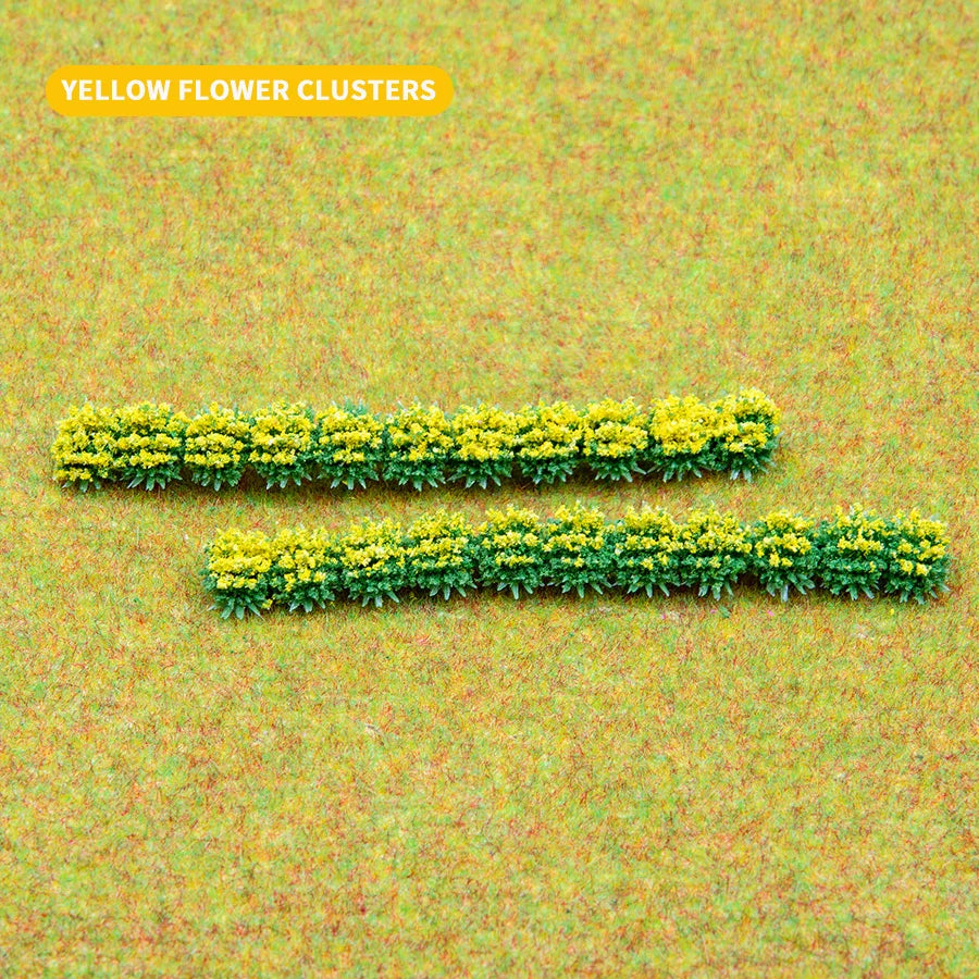 4pcs Height 10mm Miniature Flower Grass Cluster Military Scenery Diy Model Making Railway Train Layout Building Kits for Diorama